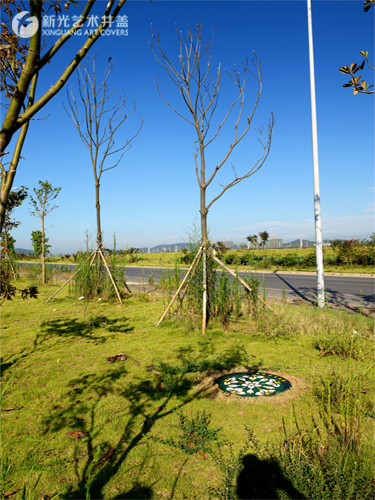 湘江南路风光带艺术井盖案例
