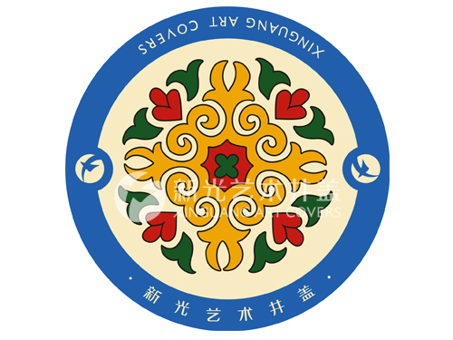 位于前列17中国古典元素（团花纹样）图案艺术井盖（三）