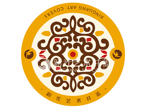 位于前列18中国古典元素（缠枝纹样）图案艺术井盖（一）