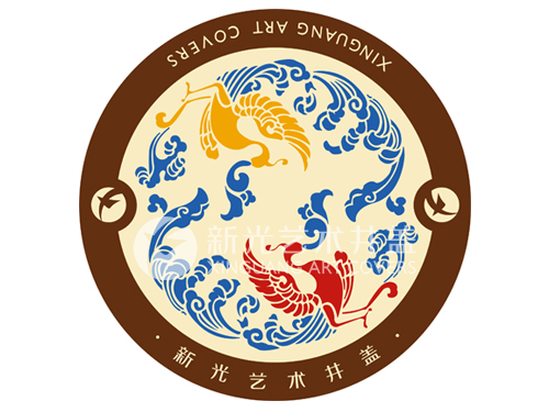 位于前列23中国古典元素（凤纹样）图案艺术井盖（三）