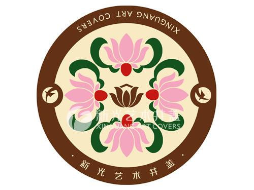 位于前列27莲花纹图案艺术井盖（一）